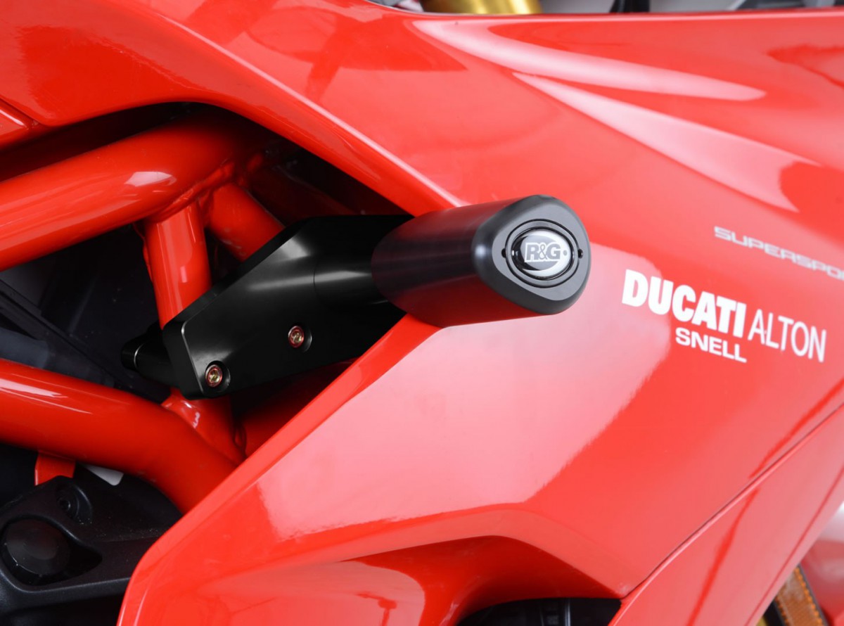 R&G Aero no-cut Frame Sliders, white, Ducati Supersport (S) '17-'20