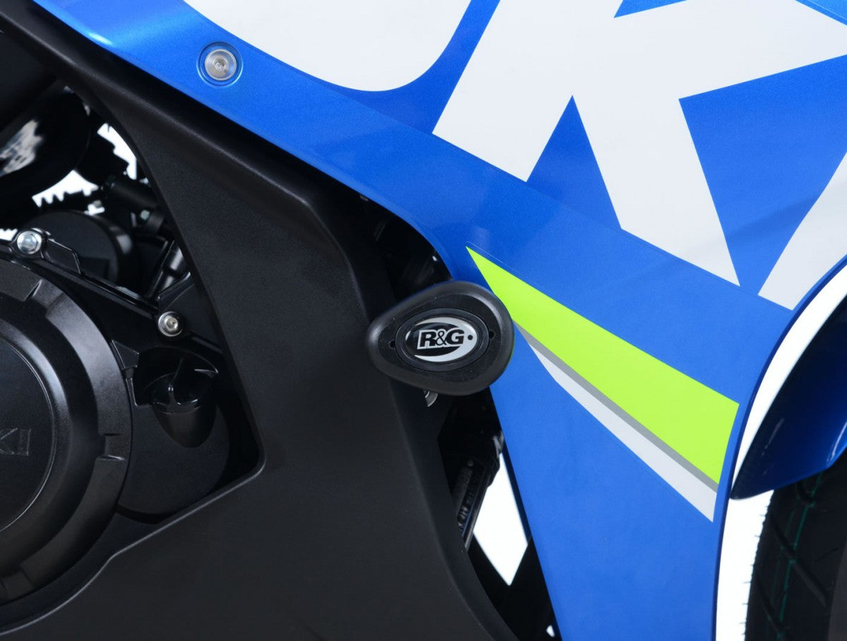 R&G Aero no-cut Frame Sliders (white), Suzuki GSX250R '17-, v-strom 250