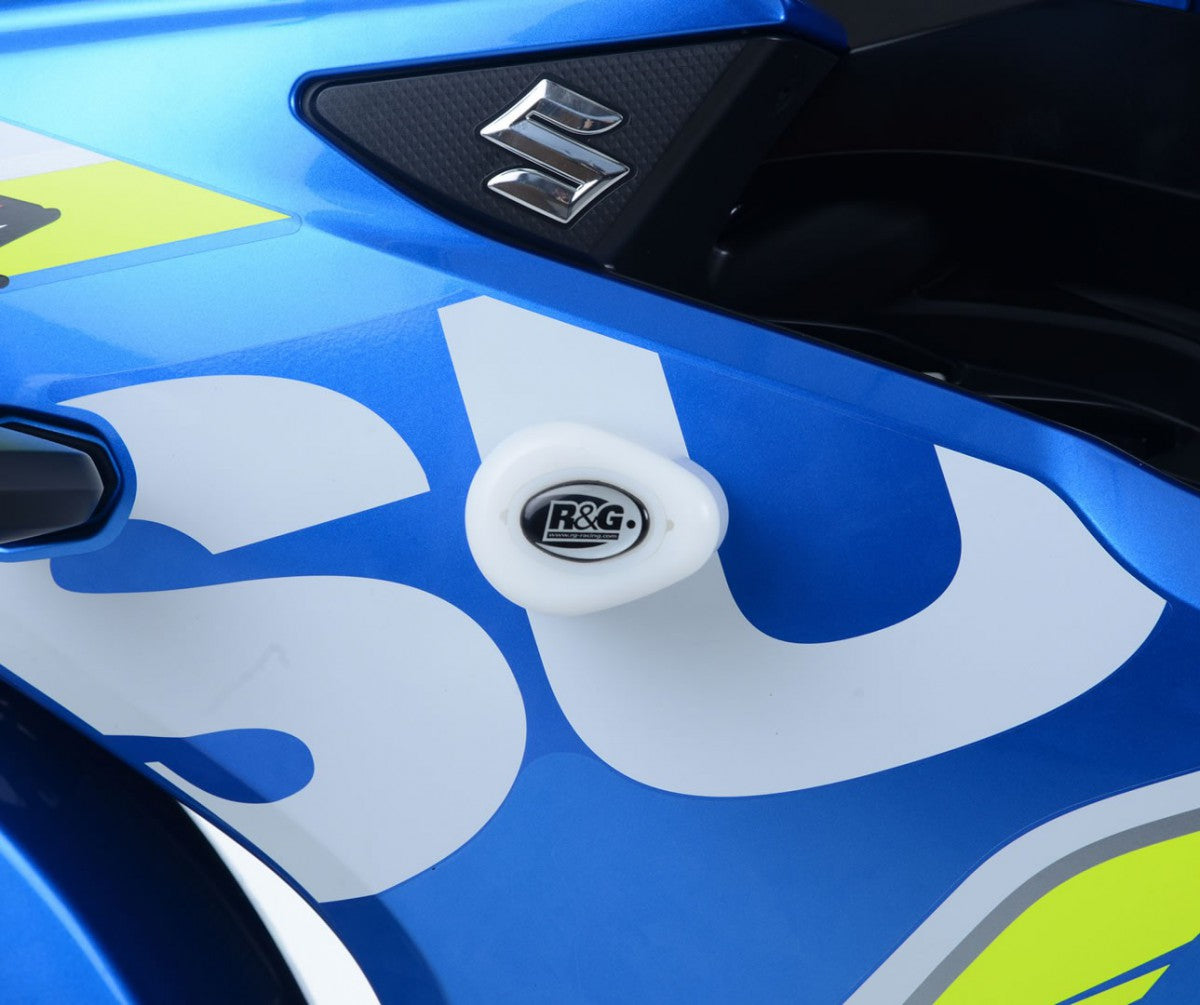R&G Aero Crash Protectors, white, Suzuki GSX-R125 up to 2019