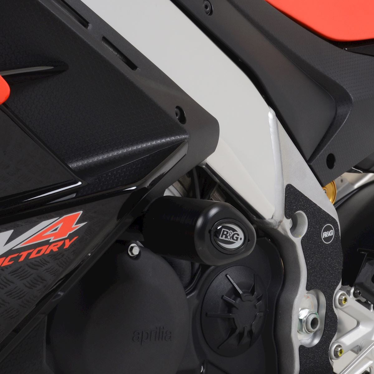 R&G Aero Crash Protectors (white), Aprilia RSV4 1100 (Factory) '21-
