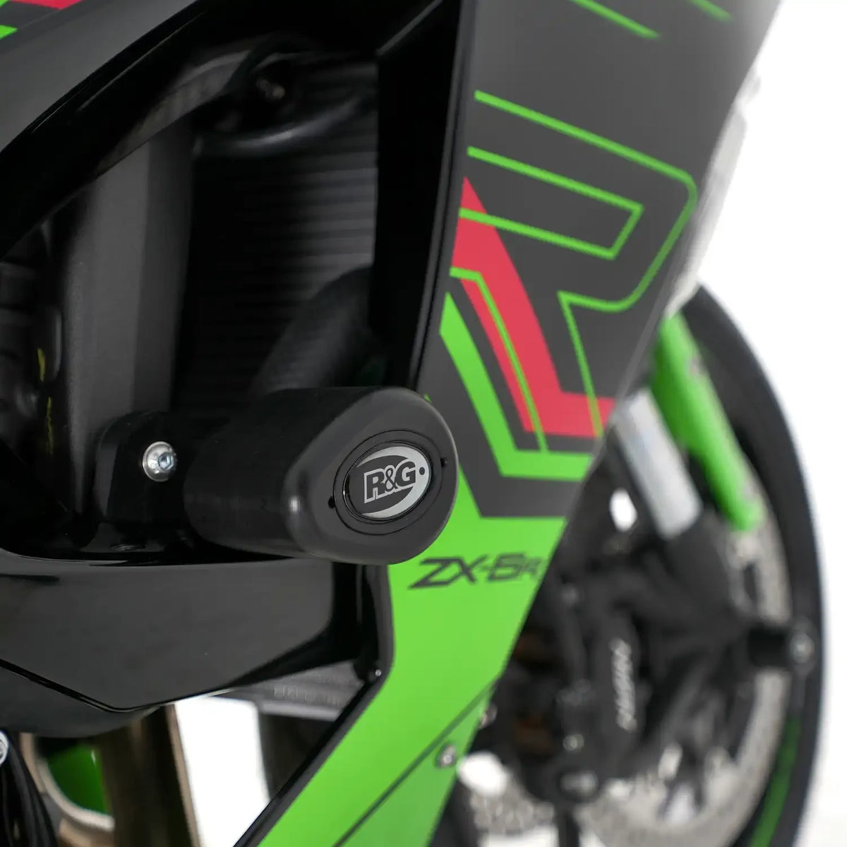R&G Aero (Non-Drill) Crash Protectors, Black Kawasaki ZX6R 24-