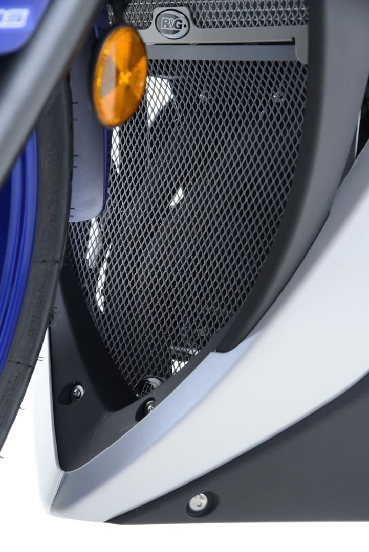 R&G Downpipe Grille, dark blue, Yamaha YZF-R25 '14-'18 / R3 '15-'18