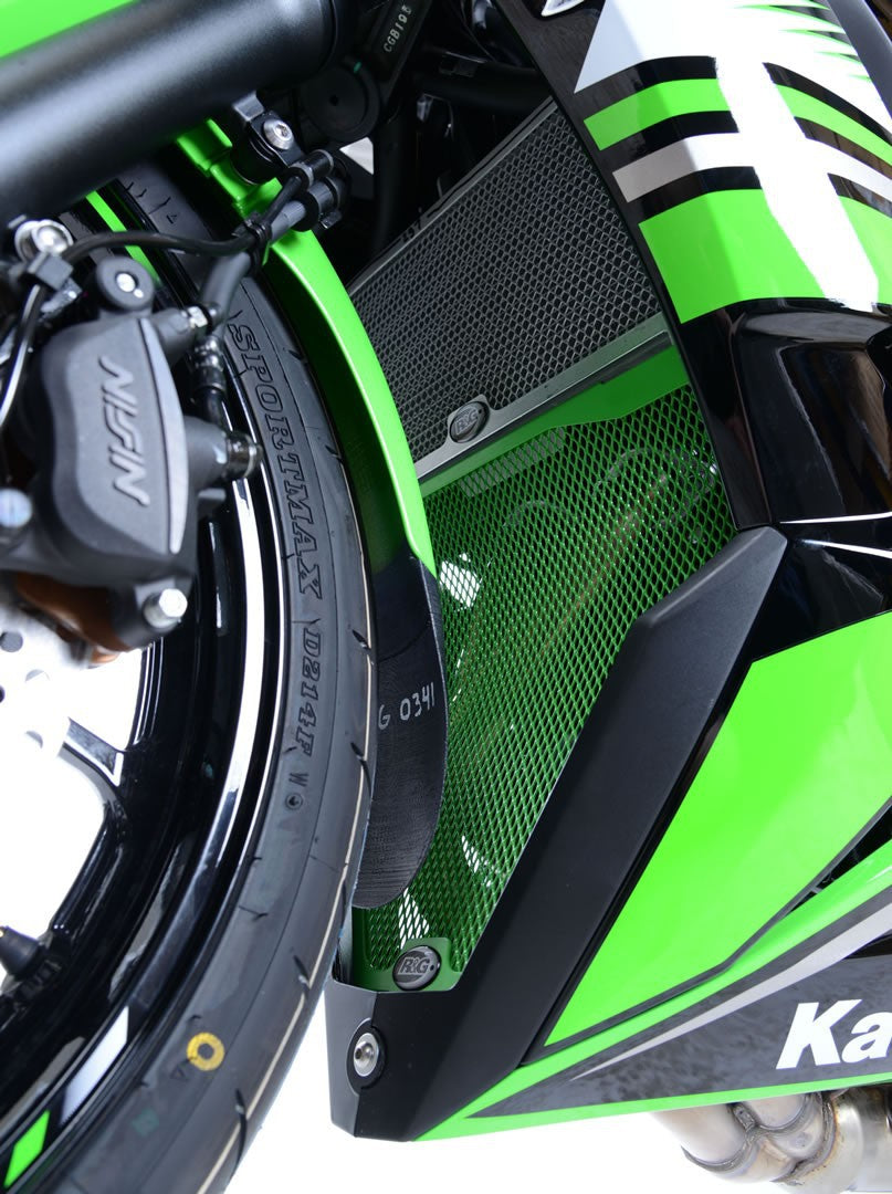 R&G Downpipe Grille, green, Kawasaki Ninja 650 '17-