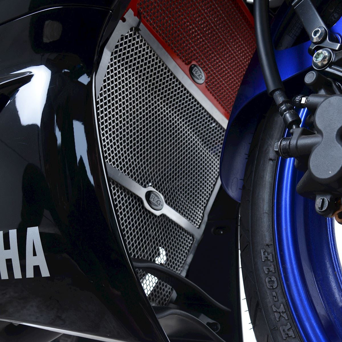 R&G Downpipe Grille, dark blue, Yamaha YZF-R25 '19- / R3 '19-