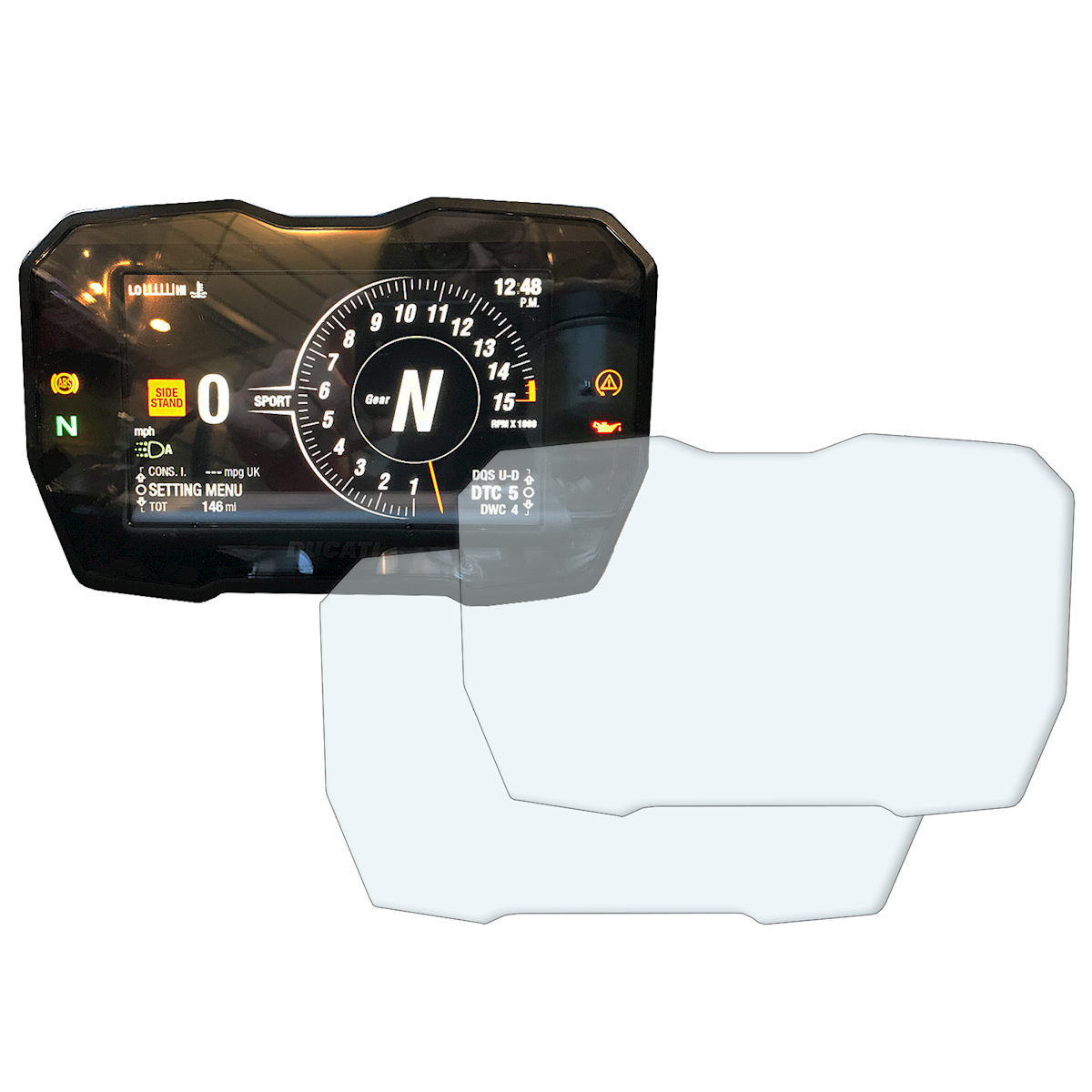 R&G Dashboard Screen Protector kit, Ducati Panigale V4/V4S '18- / V4R '19-'20 / Streetfighter V4 '20- / MTS V4 '21-
