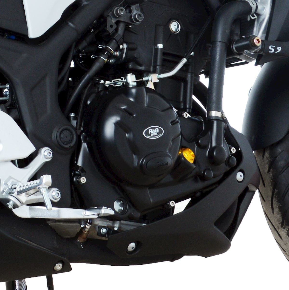 R&G Yamaha YZF-R25 '14- / YZF-R3 '15- / MT-25 / MT-03, RHS Motordeksel Race version