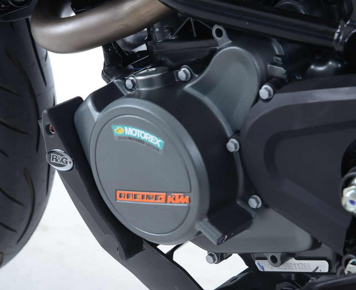 R&G Engine Case Slider LHS, KTM 125 Duke '17- / Husqvarna Vipilen 125 '21- / Svartpilen 125 '21-