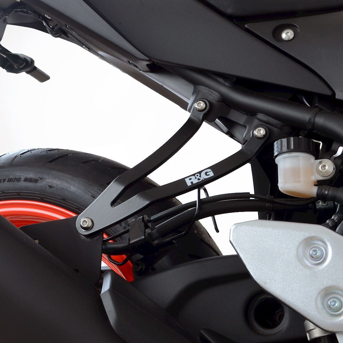 R&G Eksos Brakett & left hand footrest blanking plate (kit), black, Yamaha MT-25 / MT-03