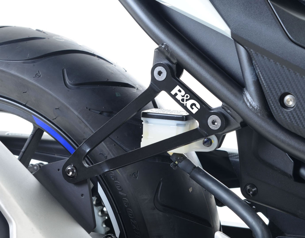 R&G Eksos Brakett & left hand footrest blanking plate (kit), black, Honda CBR500R '16-, CB500F '16-