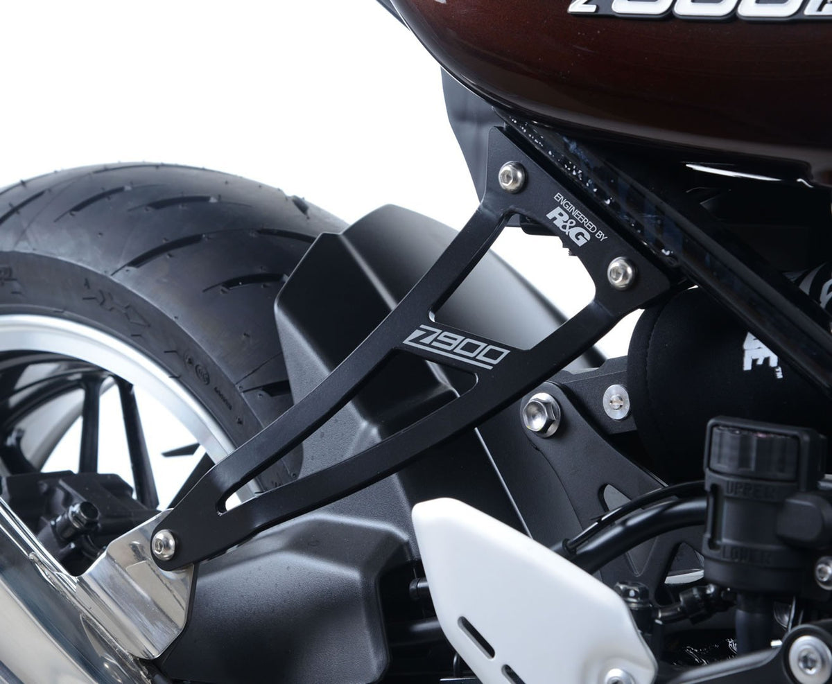 R&G Eksos Brakett (black) & left hand footrest blanking plate (silver), Kawasaki Z900RS