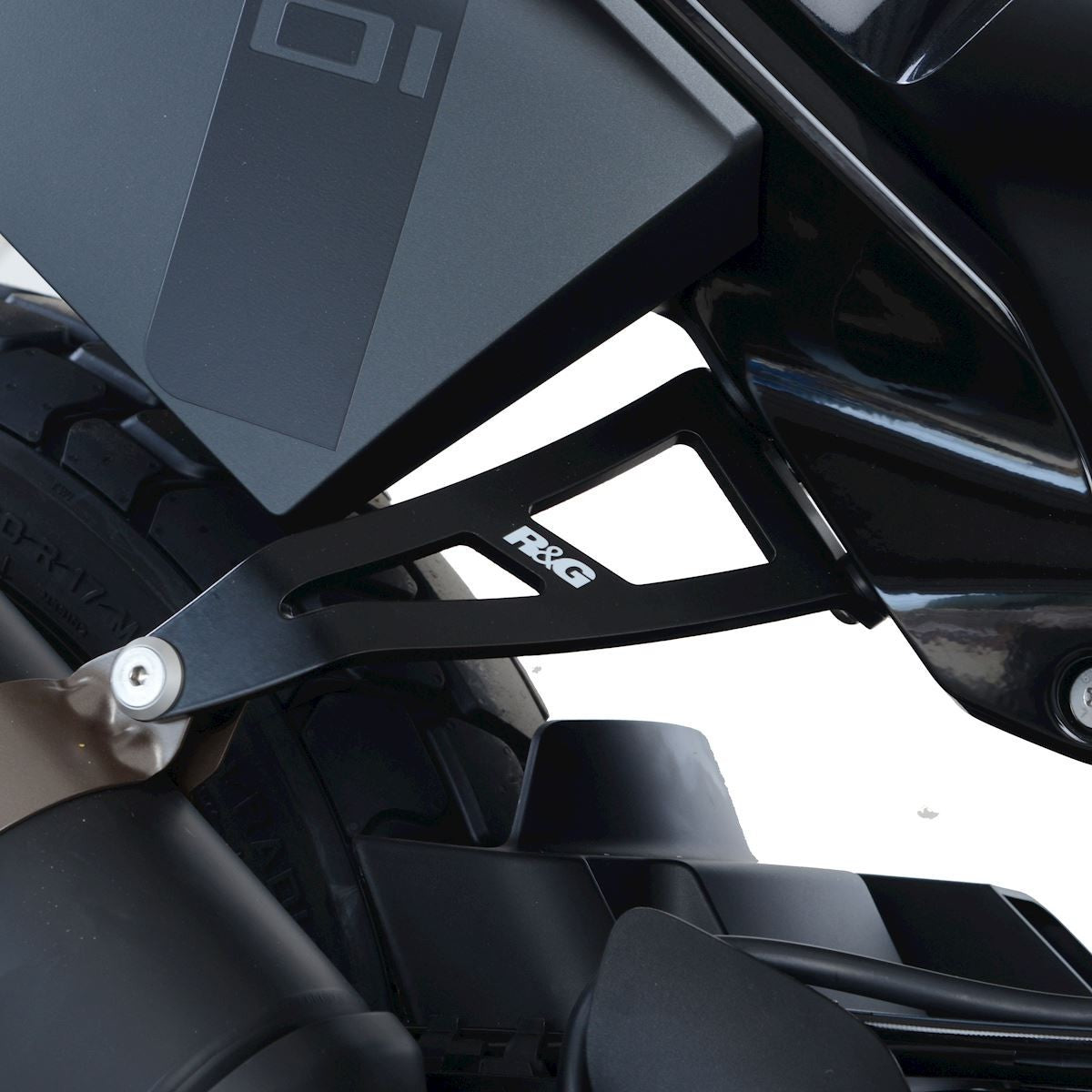 R&G Eksos Brakett & left hand footrest blanking plate (kit), black, Husqvarna Svartpilen 701