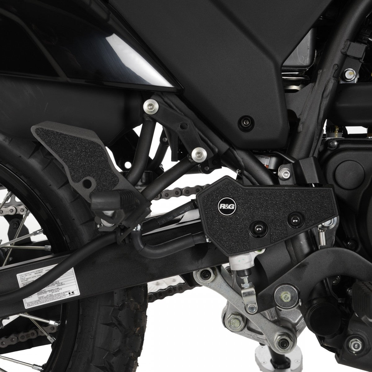 R&G Kawasaki KLR650 '22- Boot Guard 4-piece (rider & passenger heel plate-mounted)