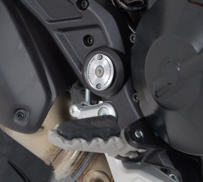 R&G Frame Plug, silver aluminium, RHS only, Ducati Hypermotard 821/939/939SP/950 / Hyperstrada 821/939