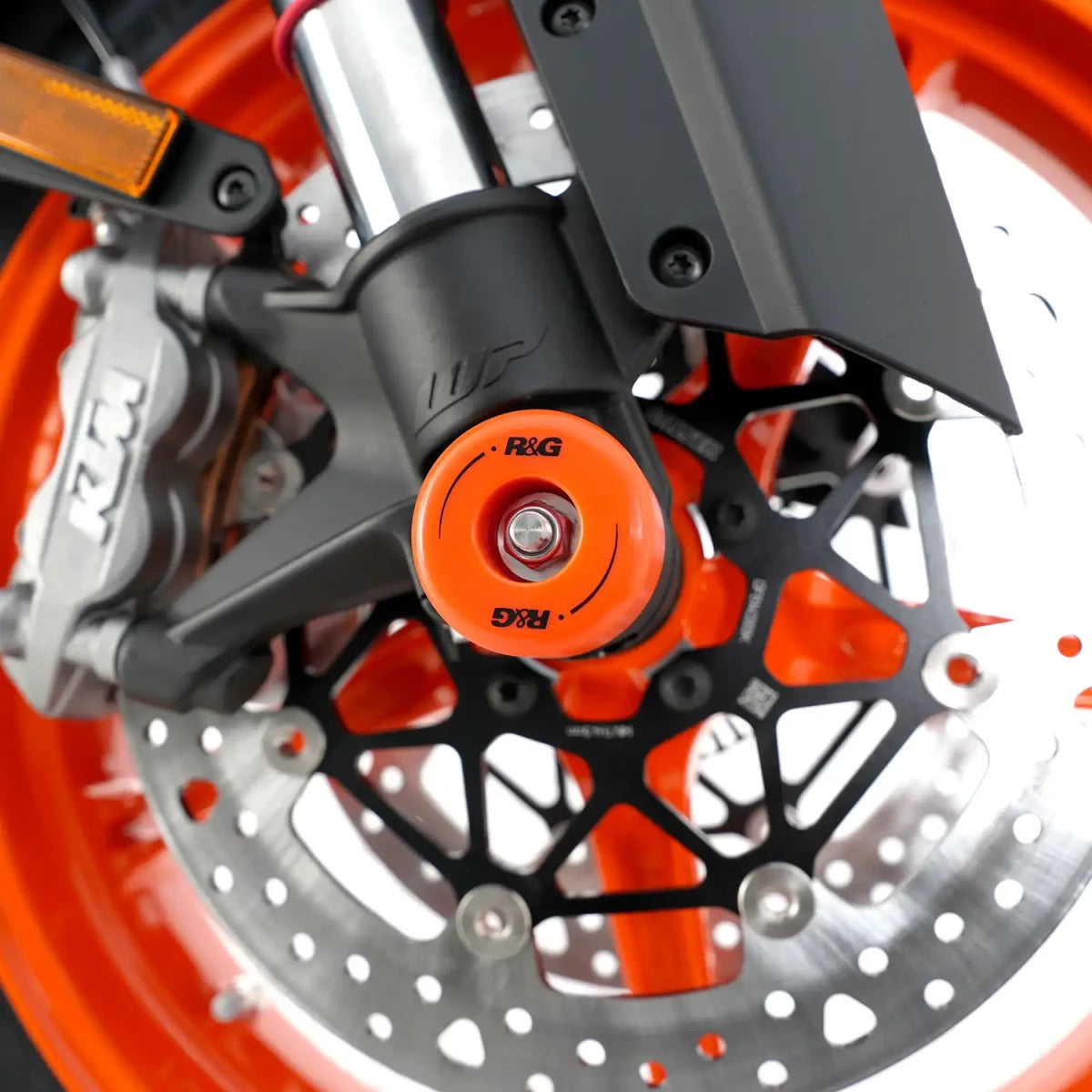 R&G Fork Protectors, orange, KTM 790/890R Duke / 990 Super Duke / 990 Super Duke R / 950 SuperMoto / 990 SMT / 990 SMR