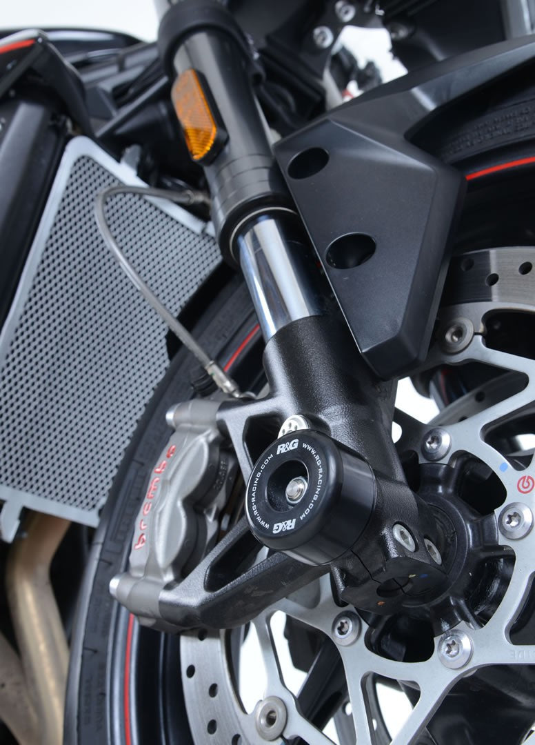 Fork Protectors, Triumph Trident (660) '21- / Tiger 660 Sport '22- / Street Triple RX '15 - / 765 rs/r/s '17- / Daytona Moto2 765 / 675 Daytona '13- / Street Triple '13-'16 (large bobbin)