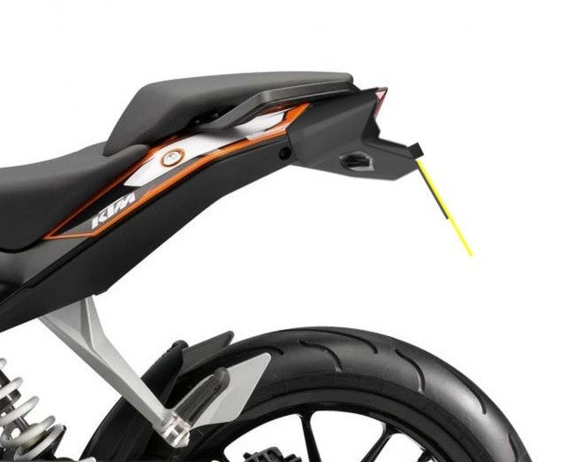 Skiltholder, KTM 390 Duke '16, USA specification (large rear light). (Comes with smaller rear light)