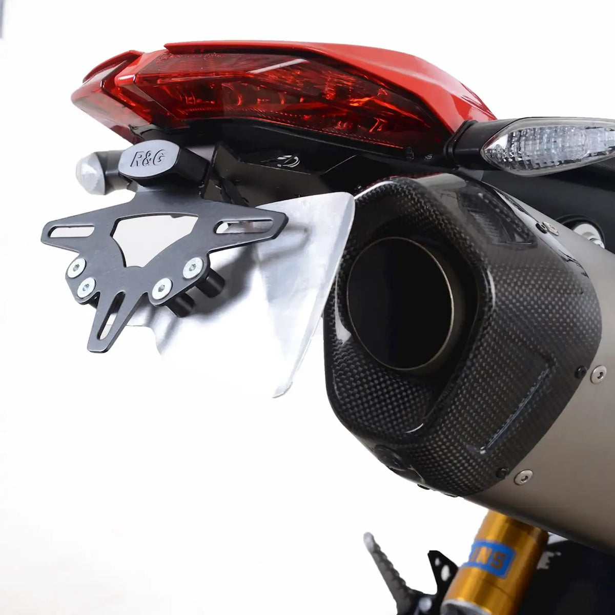 R&G Skiltholder, Ducati 950 Hypermotard '19-'20 (for Termignoni RHS exhaust [road/offroad only])