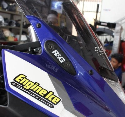 R&G Mirror Blanking Plates, Yamaha YZF-R25 '14-'18 / YZF-R3 '15-'18