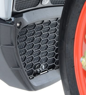 R&G Oil Cooler Guard, black, Aprilia V4 Tuono 1100 '15- , RSV4 RR '15- , RSV4 RF, RSV4 1100 Factory '19-