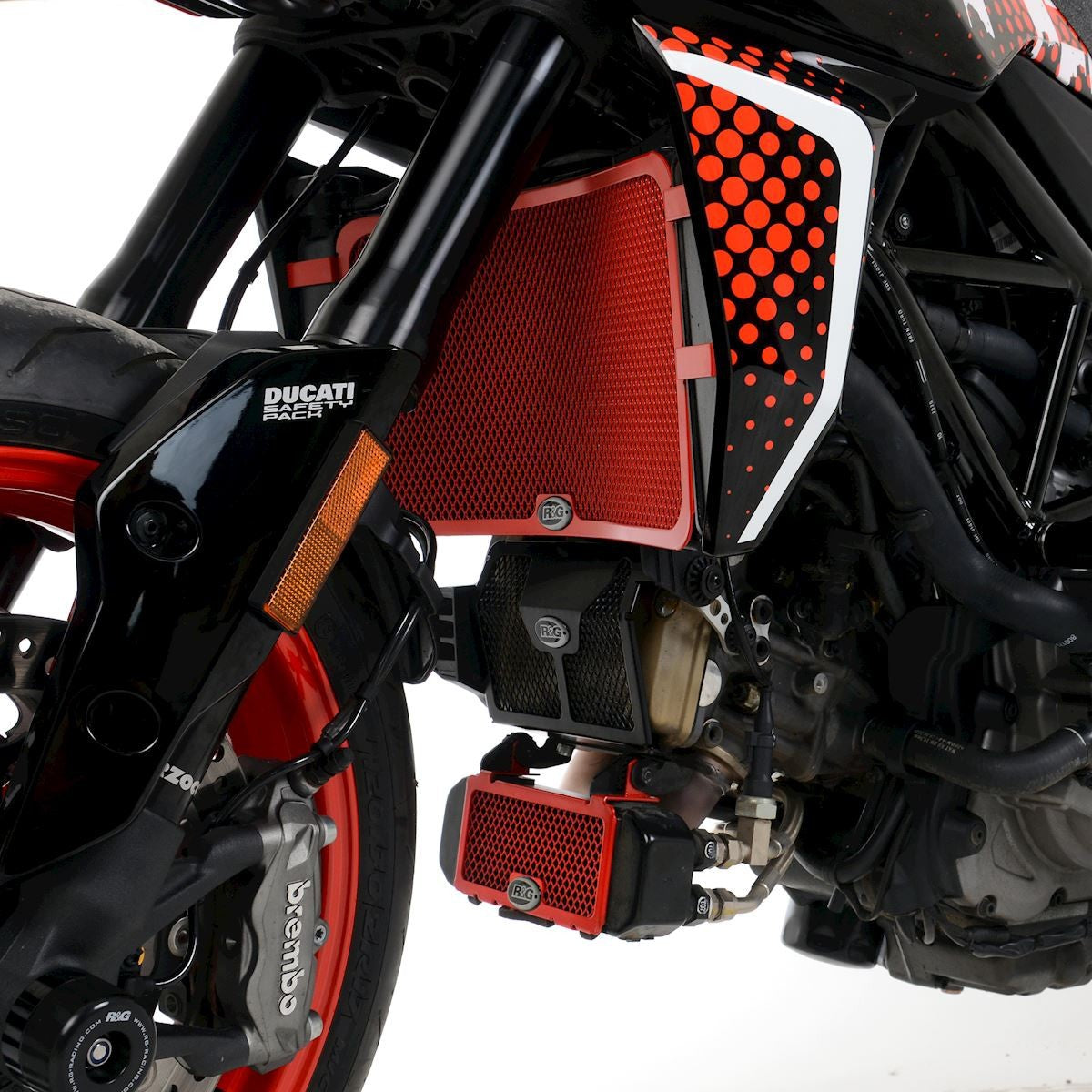 R&G Oil Cooler Guard, RED, Ducati Hypermotard 950