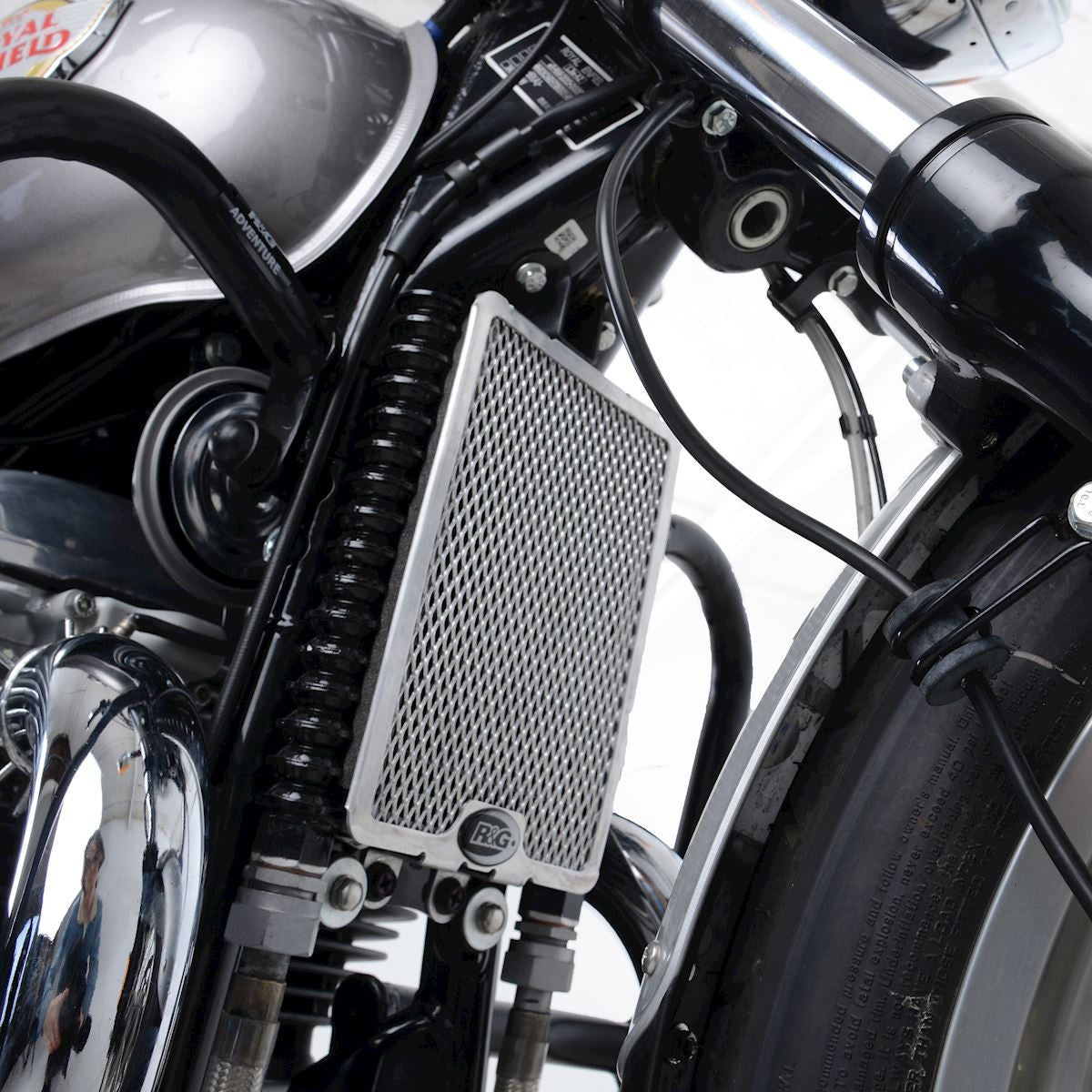 R&G Oil Cooler Guard, black, Royal Enfield 650 Interceptor '19- / 650 Continental GT '19-
