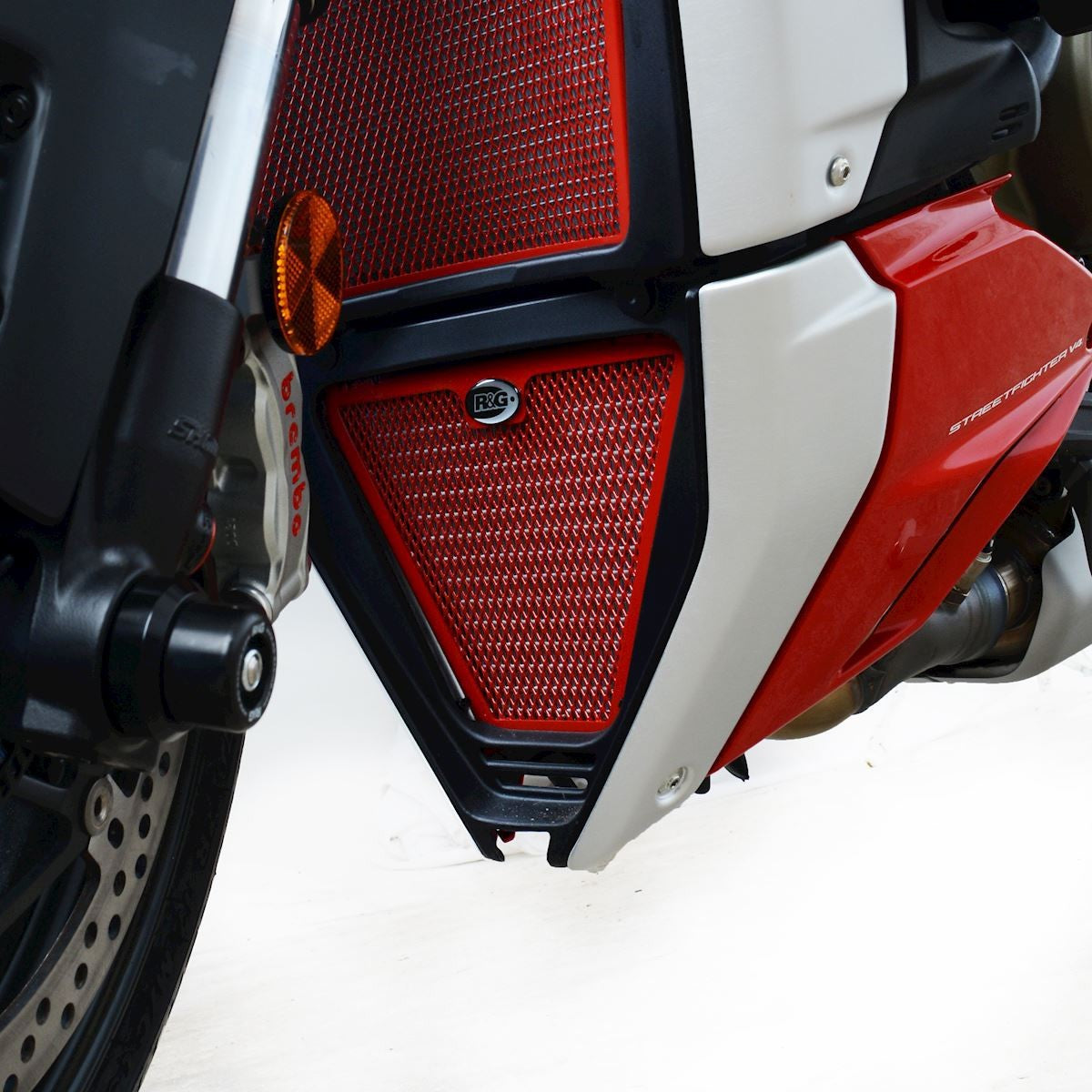 R&G Oil Cooler Guard RED - Ducati Streetfighter V4(S) '20- / Panigale V4R '19- / V4(S) '18- / Speciale '18-