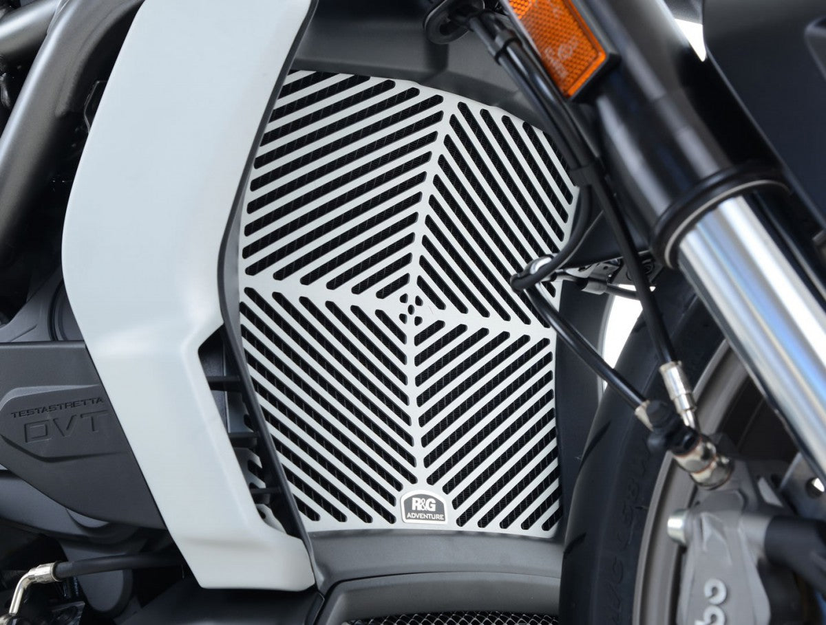 R&G Radiator Guard, brushed aluminium, Ducati X-Diavel / X-Diavel S