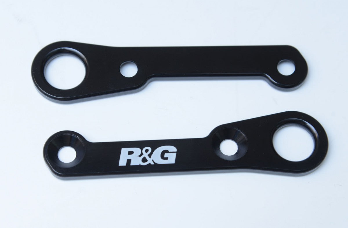 R&G Tie-Down Hooks, pair, black, Honda CBR500R '16-, CB500F '19-, CB400/500X '13-, Yamaha MT-125 '20-