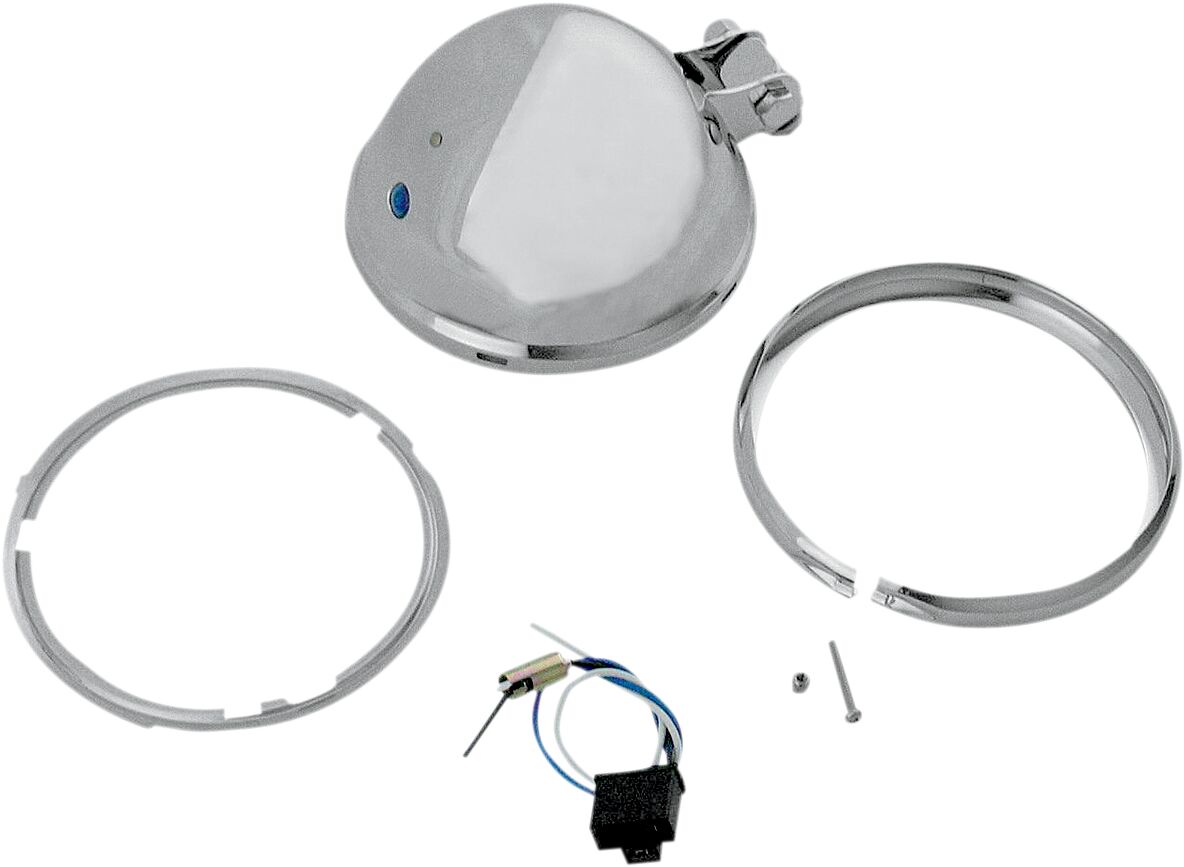 Hovedlys, Replacement Headlight Shell 5.75" Bottom-Mount Chrome — Drag Specialties 20-6002S-BX-LB1